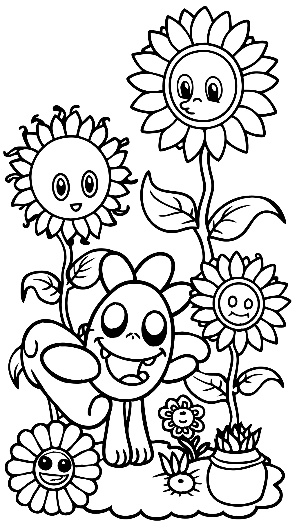 coloriages de plantes contre zombies